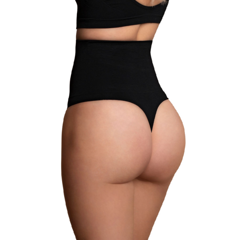 BYE-BRA - SEAMLESS THONG-STYLE GIRDLE BLACK SIZE L