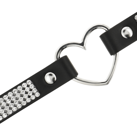 COQUETTE CHIC DESIRE - VEGAN LEATHER HEART CHOKER