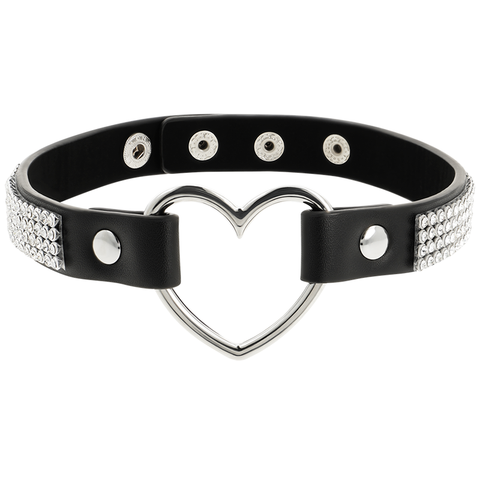 COQUETTE CHIC DESIRE - VEGAN LEATHER HEART CHOKER