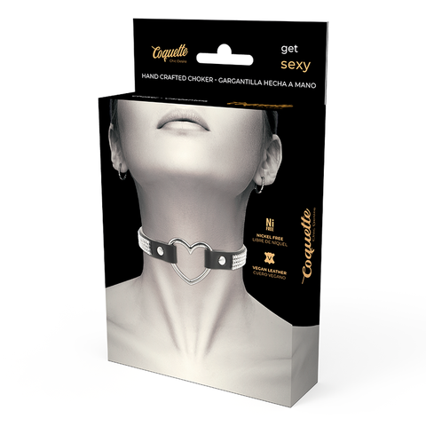 COQUETTE CHIC DESIRE - VEGAN LEATHER HEART CHOKER