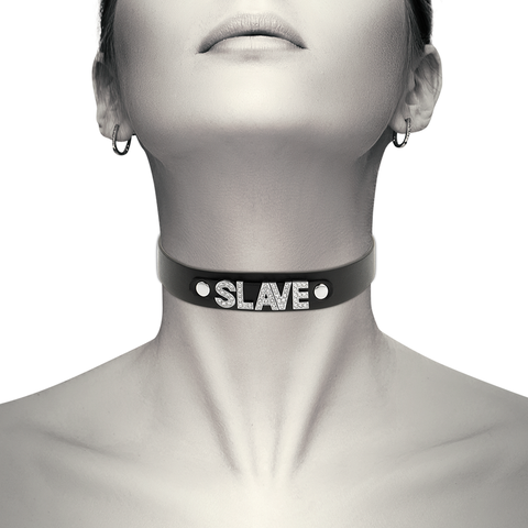 COQUETTE CHIC DESIRE - VEGAN LEATHER SLAVE CHOKER