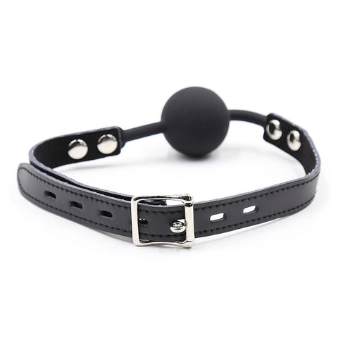 OHMAMA FETISH - SILICONE GAG WITH LEATHER STRAP (LOCK INCLUDED)