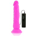 vibrador consolador realista control remoto y ventosa color rosa