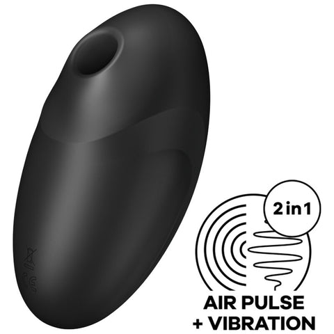 SATISFYER - VULVA LOVER 3 ESTIMULADOR SUCCIONADOR DE CLÍTORIS Y VIBRADOR NEGRO