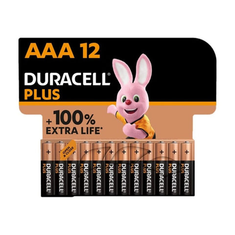 DURACELL - PLUS POWER 100 AAA ALKALINE BATTERY LR03 BLISTER*12