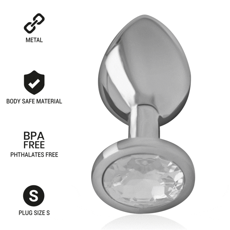INTENSE - ALUMINUM METAL ANAL PLUG WITH SILVER GLASS SIZE S Divino Secreto INTENSE - ALUMINUM METAL ANAL PLUG WITH SILVER GLASS SIZE S Divino Secreto
