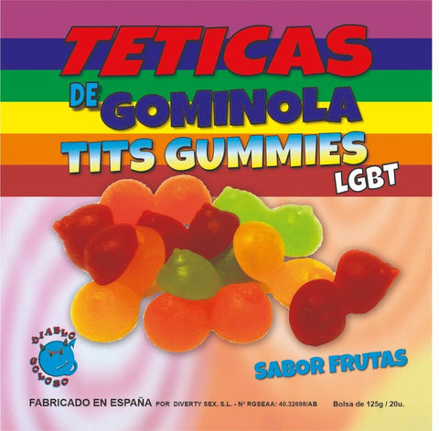 SWEET DEVIL - ASSORTED GLITTER GLITTER GUMMY TITS LGBT