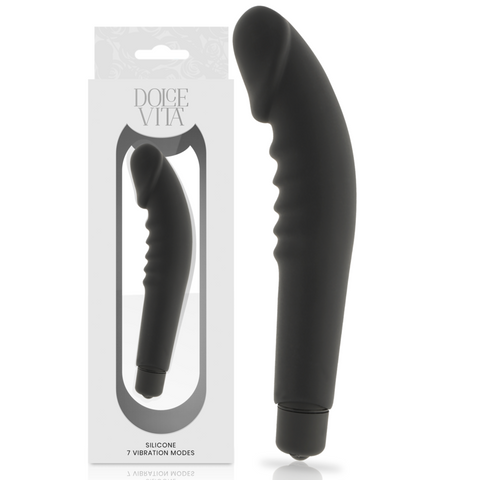 DOLCE VITA - REALISTIC PLEASURE VIBRADOR SILICONA NEGRO