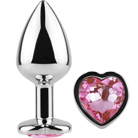 SECRETPLAY - METAL BUTT PLUG FUCHSIA HEART SIZE S 7 CM