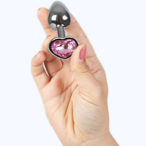 SECRETPLAY - METAL BUTT PLUG FUCHSIA HEART SIZE S 7 CM