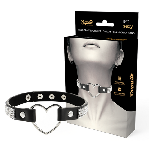 COQUETTE CHIC DESIRE - VEGAN LEATHER HEART CHOKER