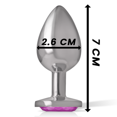 INTENSE - PINK HEART ALUMINUM METAL ANAL PLUG SIZE S
