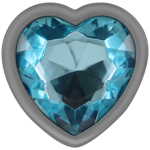 INTENSE - BLUE HEART ALUMINUM METAL ANAL PLUG SIZE S