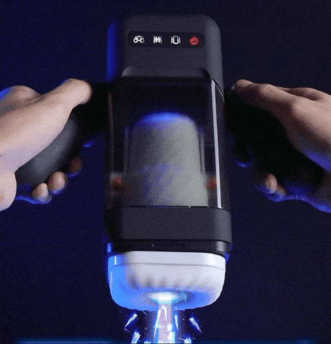 GAME CUP - MALE MASTURBATOR WITH VIBRATION AND HEAT FUNCTION WITH MOBILE HOLDER - BLACK