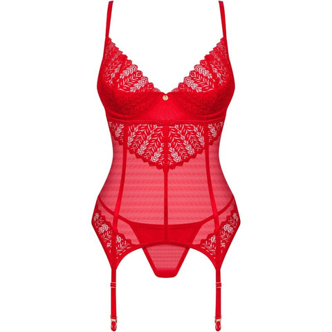 OBSESSIVE - INGRIDIA CORSET & TANGA RED XS/S