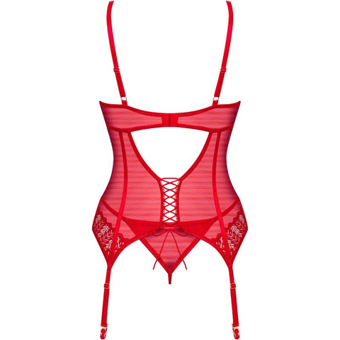 OBSESSIVE - INGRIDIA CORSET & TANGA RED XS/S