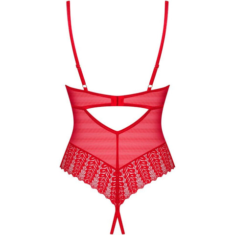 OBSESSIVE - INGRIDIA CROTCHLESS TEDDY RED XS/S