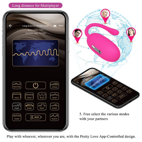 PRETTY LOVE - DOREEN MAGENTA RECHARGEABLE VIBRATING EGG