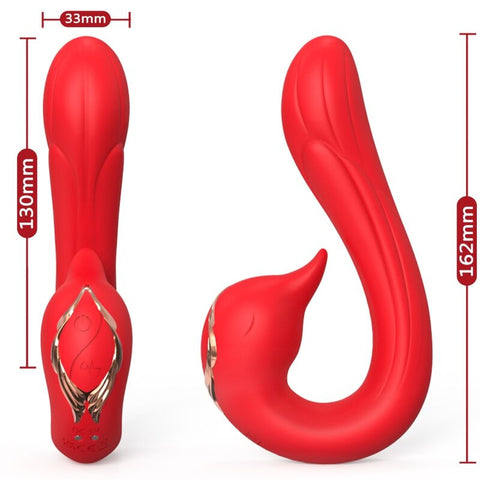 ARMONY - MULTI-POSITION VIBRATING DOLPHIN & HEAT EFFECT RED