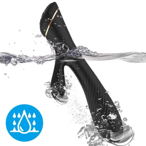 ARMONY - VIBRADOR RABBIT SILICONA NEGRO RESISTENTE AL AGUA