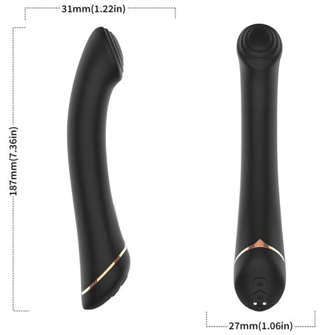 ARMONY - VIBRADOR CABEZA PLANA SILICONA NEGRO ESTIMULADOR DEL PUNTO G 18 CM