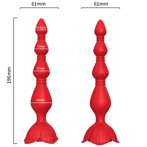 ARMONY - ROSA VIBRADOR PAGODA & PLUG ANAL ROJO MEDIDAS