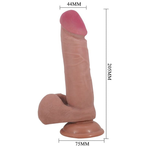 PRETTY LOVE - SLIDING SKIN SERIES DILDO REALÍSTICO CON VENTOSA PIEL DESLIZANTE NATURAL 20.5 CM MEDIDAS
