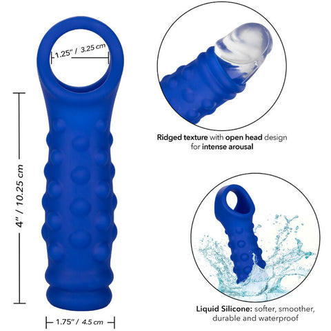 CALEXOTICS - ADMIRAL BEADED BLUE LIQUID SILICONE PENIS SLEEVE