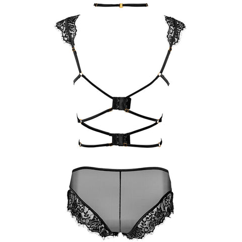 LIVCO CORSETTI FASHION - PALMENOM LC 90614 BRA + PANTY BLACK S/M