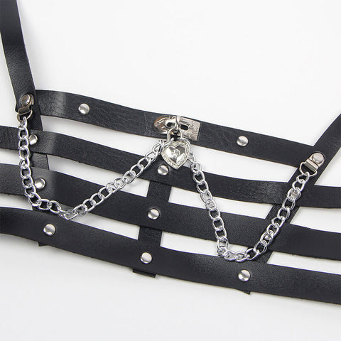 SUBBLIME - CORSET SHAPED HARNESS WITH CHAIN DETAILS, ONE SIZE