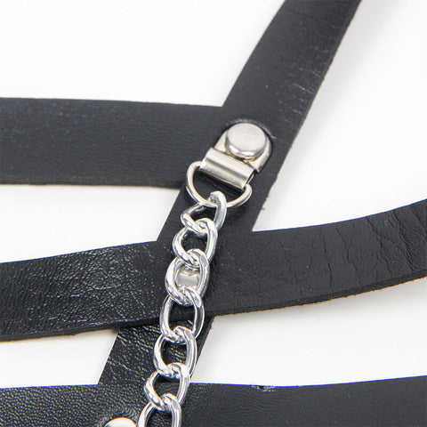 SUBBLIME - CORSET SHAPED HARNESS WITH CHAIN DETAILS, ONE SIZE
