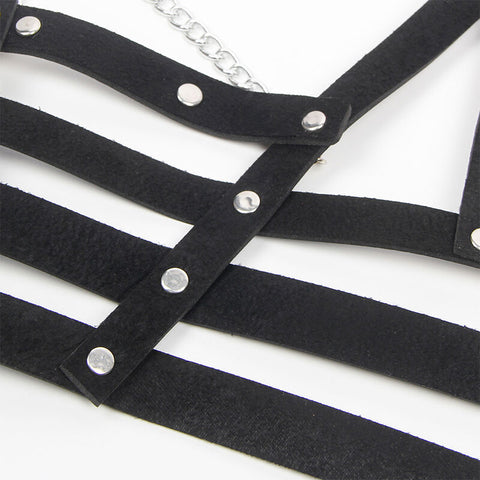 SUBBLIME - CORSET SHAPED HARNESS WITH CHAIN DETAILS, ONE SIZE