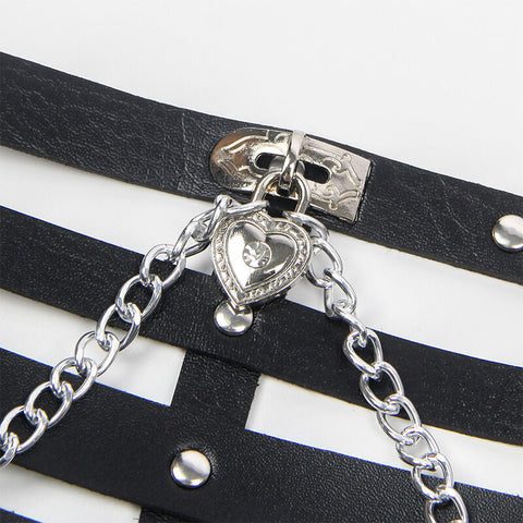 SUBBLIME - CORSET SHAPED HARNESS WITH CHAIN DETAILS, ONE SIZE