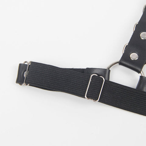 SUBBLIME - HARNESS BELT AND GARTER DETAIL RINGS AND CHAIN ONE SIZE