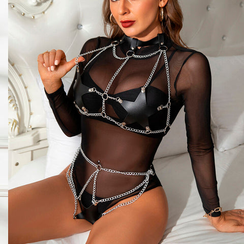 SUBBLIME - FULL BODY HARNESS STAR CHAIN DETAIL ONE SIZE