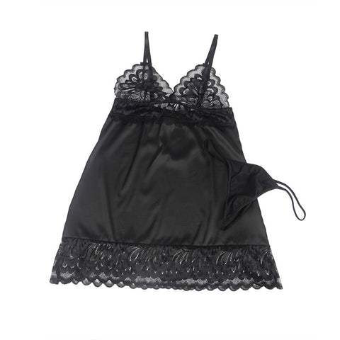 SUBBLIME - FLORAL PRINT BABYDOLL BLACK BREAST S/M