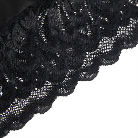 SUBBLIME - FLORAL PRINT BABYDOLL BLACK BREAST S/M