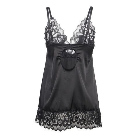 SUBBLIME - FLORAL PRINT BABYDOLL BLACK BREAST S/M