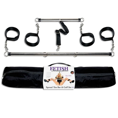 FETISH FANTASY SERIES - FETISH BARS AND HANDCUFFS RESTRAINT SET