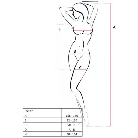 PASSION - WOMAN BS027 BODYSTOCKING DRESS STYLE RED ONE SIZE
