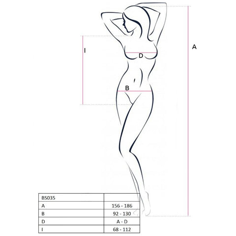 PASSION - WOMAN BS035 BODYSTOCKING ROJO TALLA UNICA
