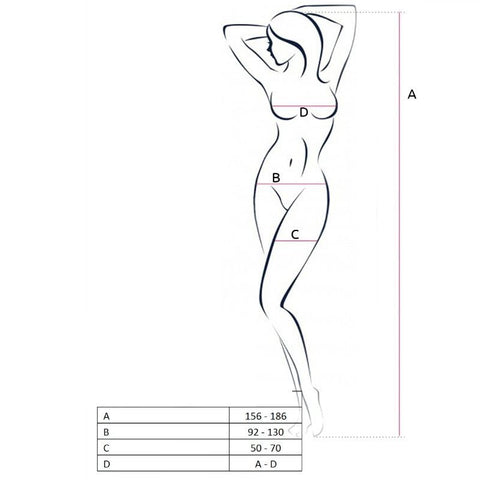 PASSION - WOMAN BS054 BODYSTOCKING ROJO TALLA UNICA