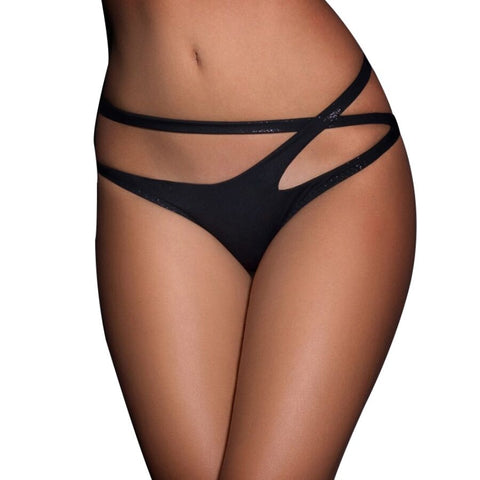 QUEEN LINGERIE - DOUBLE CROSS STRAP PANTIES S/M