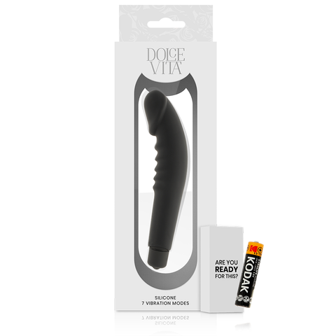 DOLCE VITA - REALISTIC PLEASURE VIBRADOR SILICONA NEGRO