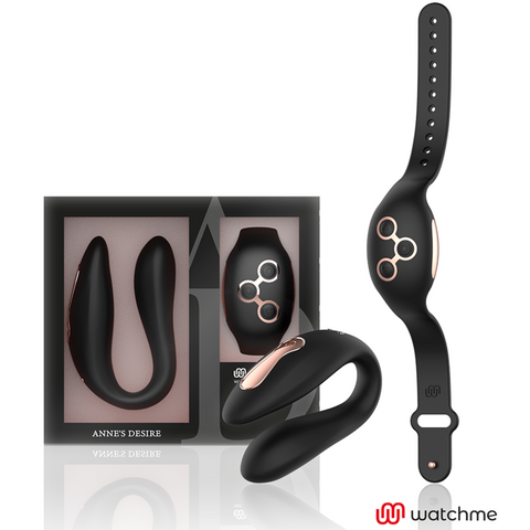 ANNE'S DESIRE - DUAL PLEASURE TECNOLOGÍA WATCHME NEGRO/GOLD VIBRADOR PARA PAREJAS CONTROL REMOTO
