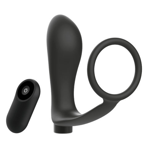 ADDICTED TOYS - RECHARGEABLE BLACK REMOTE CONTROL ANAL PLUG PENIS RING