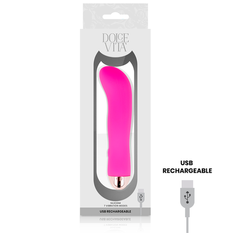 DOLCE VITA - TWO PINK 7-SPEED RECHARGEABLE VIBRATOR