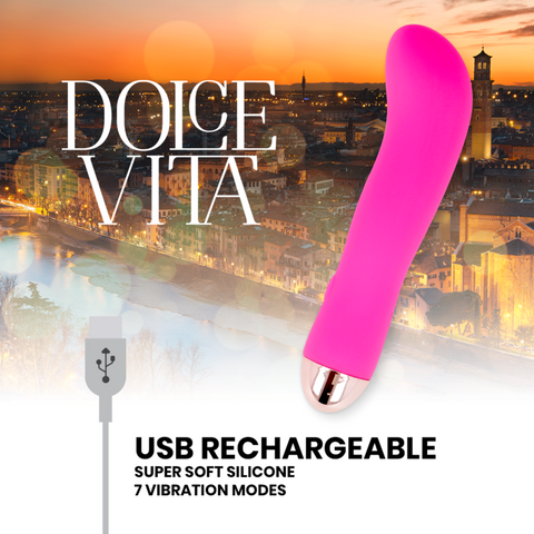 DOLCE VITA - TWO PINK 7-SPEED RECHARGEABLE VIBRATOR