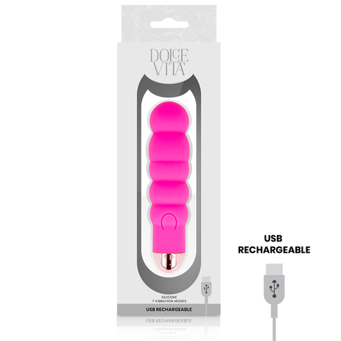 DOLCE VITA - SIX PINK 7-SPEED RECHARGEABLE VIBRATOR