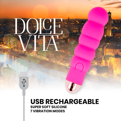 DOLCE VITA - SIX PINK 7-SPEED RECHARGEABLE VIBRATOR